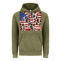 Cowhide Amerikan Flag Vintage Hoodie | Teevron