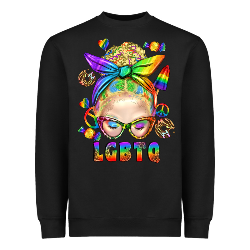 Lgbtq+ Messy Bun With Snacks Heavyweight Sweatshirt by BundleAndBundleShop | Teevron