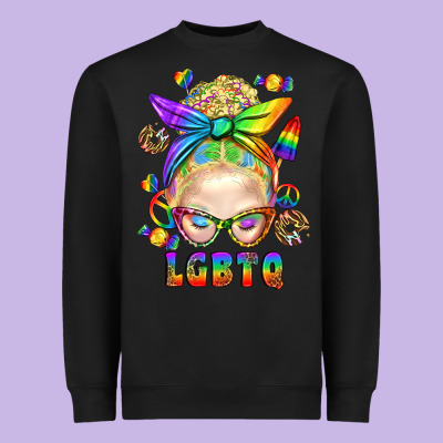 Lgbtq+ Messy Bun With Snacks Heavyweight Sweatshirt Designed By Bundleandbundleshop
