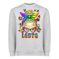 Heather Grey LGBTQ+ Messy Bun With Snacks Heavyweight Sweatshirt - BundleAndBundleShop