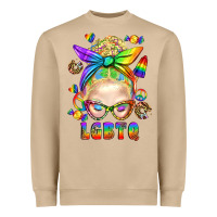 Mushroom LGBTQ+ Messy Bun With Snacks Heavyweight Sweatshirt - BundleAndBundleShop