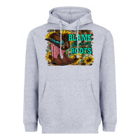 Heather Grey blame all on my roots Heavyweight Hoodie - RacoonDesign