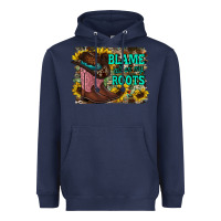 Navy blame all on my roots Heavyweight Hoodie - RacoonDesign