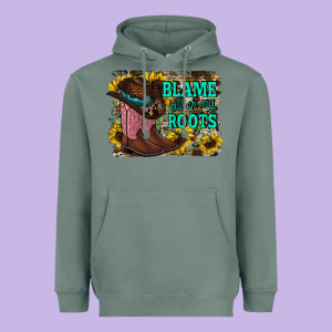 Blame All On My Roots Heavyweight Hoodie Designed By Racoondesign
