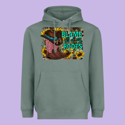 Blame All On My Roots Heavyweight Hoodie Designed By Racoondesign
