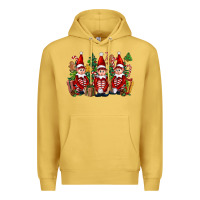 Antique Gold Christmas Elfs Premium Hoodie - FaDigitalArtStudio