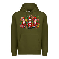 Army Green Christmas Elfs Premium Hoodie - FaDigitalArtStudio