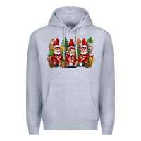 Heather Grey Christmas Elfs Premium Hoodie - FaDigitalArtStudio