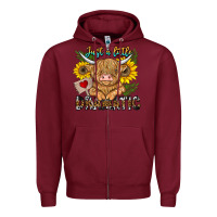 Burgundy just a little dramatic Zipper Hoodie - CowhideDigitalArt