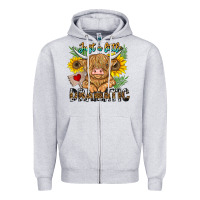 Heather Grey just a little dramatic Zipper Hoodie - CowhideDigitalArt