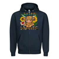 Navy just a little dramatic Zipper Hoodie - CowhideDigitalArt