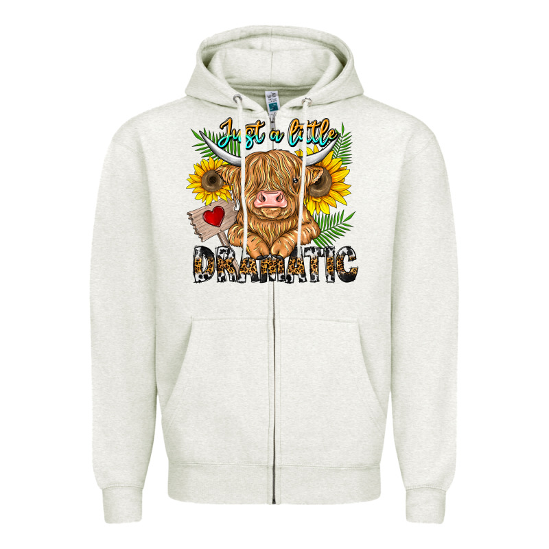 Just A Little Dramatic Zipper Hoodie by CowhideDigitalArt | Teevron