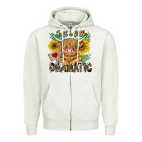 Oatmeal Heather just a little dramatic Zipper Hoodie - CowhideDigitalArt