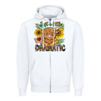 White just a little dramatic Zipper Hoodie - CowhideDigitalArt