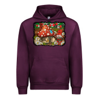 Mauve Wine welcome ladybug gnome background Urban Hoodie - BarkalooDesign