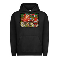 Pigment Black welcome ladybug gnome background Urban Hoodie - BarkalooDesign