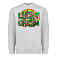 Heather Grey St Patricks Lucky Charm Heavyweight Sweatshirt - FaDigitalArtStudio