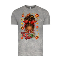 Cloud Rock one merry mama christmas afro messy bun Vintage Tee - texasbilliewilder