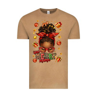 Vintage Camel one merry mama christmas afro messy bun Vintage Tee - texasbilliewilder