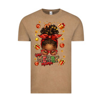 Vintage Coffee one merry mama christmas afro messy bun Vintage Tee - texasbilliewilder
