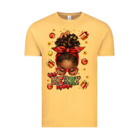 Vintage Mustard one merry mama christmas afro messy bun Vintage Tee - texasbilliewilder