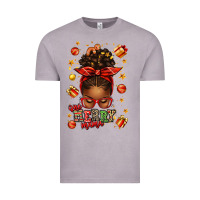 Vintage Zinc one merry mama christmas afro messy bun Vintage Tee - texasbilliewilder