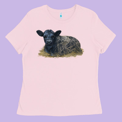 Black Angus Calf Illustrations Ladies Tee Designed By Lillyallendesigns