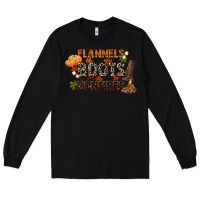 Black flannels boots and bonfires Long Sleeve Tee - CowGirlArtShop