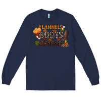 Navy flannels boots and bonfires Long Sleeve Tee - CowGirlArtShop