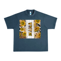 Midnight Navy western mother's day mama with cowhide and sunflowers tumbler tbs Urban Heavy Tee - TumblerDesignByShophia