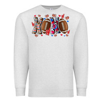 Oatmeal Heather Xox Football Premium Sweatshirt - CowhideDigitalArt