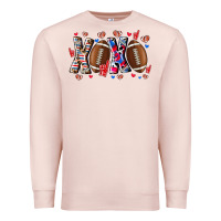 Pale Pink Xox Football Premium Sweatshirt - CowhideDigitalArt