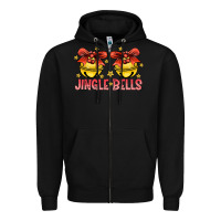 Black Jingle Bells Zipper Hoodie - CowhideDigitalArt
