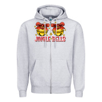 Heather Grey Jingle Bells Zipper Hoodie - CowhideDigitalArt
