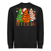 Black Tis' The Season Basketball Christmas Cakes Heavyweight Sweatshirt - BundleAndBundleShop