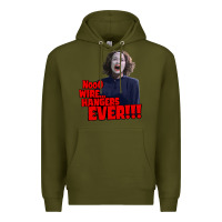 Army Green nooo wire hangers.. ever!!! vintage mommie dearest quote print Premium Hoodie - lanVoArt