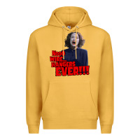 Mustard nooo wire hangers.. ever!!! vintage mommie dearest quote print Premium Hoodie - lanVoArt