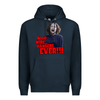 Navy nooo wire hangers.. ever!!! vintage mommie dearest quote print Premium Hoodie - lanVoArt