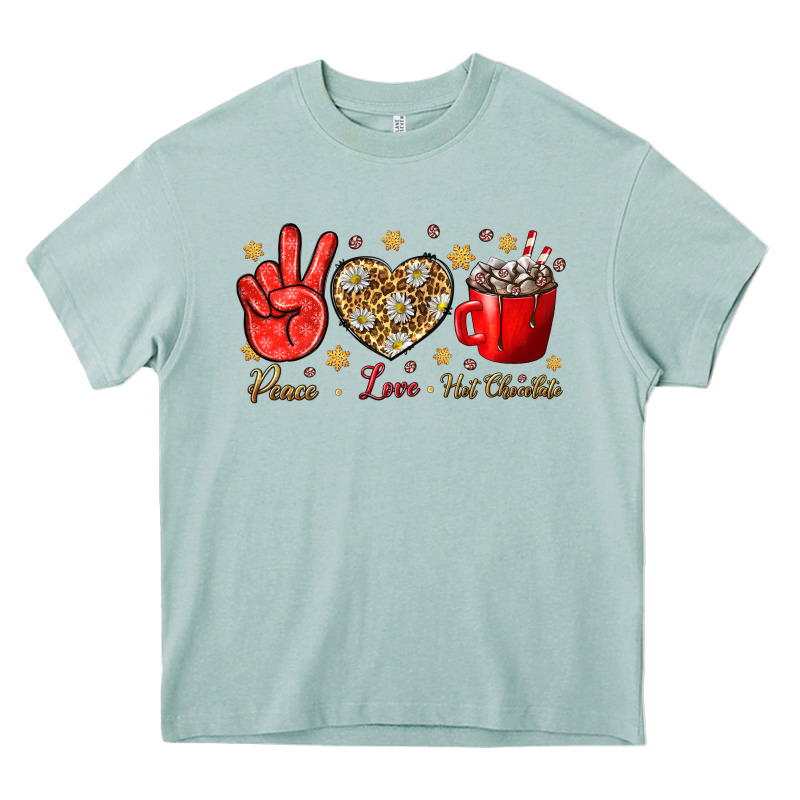 Peace Love Hot Chocolate Heavy Core Tee by BundleAndBundleShop | Teevron