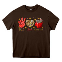 Chocolate Brown Peace Love Hot Chocolate Heavy Core Tee - BundleAndBundleShop