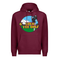 Burgundy golden tee golf Premium Hoodie - lanVoArt