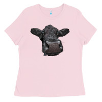 Bubblegum Pink Black Angus Heifer Ladies Tee - LillyAllenDesigns