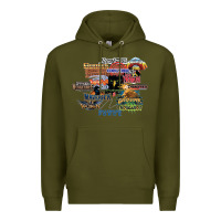 Army Green cedar point roller coaster  designer Premium Hoodie - lanVoArt