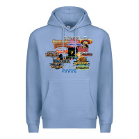 Colony Blue cedar point roller coaster  designer Premium Hoodie - lanVoArt