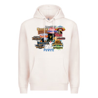 Pale Pink cedar point roller coaster  designer Premium Hoodie - lanVoArt