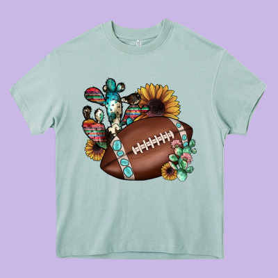 Football Cactus Sunflower Heavy Core Tee Designed By Jahusdesignshop