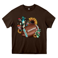 Chocolate Brown football cactus sunflower Heavy Core Tee - JahusDesignShop