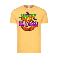 Vintage Mustard Happy Halloween Vintage Tee - NancyCooperArtShop