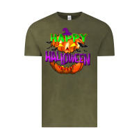 Vintage Olive Happy Halloween Vintage Tee - NancyCooperArtShop