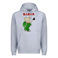 Heather Grey babar the elephant Premium Hoodie - lanVoArt